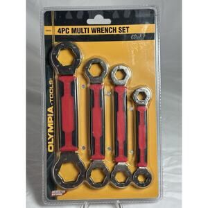 Olympia Tools 4 Piece Multi Wrench Set - NEW - Nickel Plated & Non Slip Handles